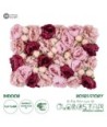 GloboStar® Artificial Garden ROSES STORY 20355 Τεχνητό Διακοσμητικό Πάνελ Λουλουδιών - Κάθετος Κήπος σύνθεση Ροζ & Βυσσινί Τριαντάφυλλα Μ40 x Π60 x Υ8cm